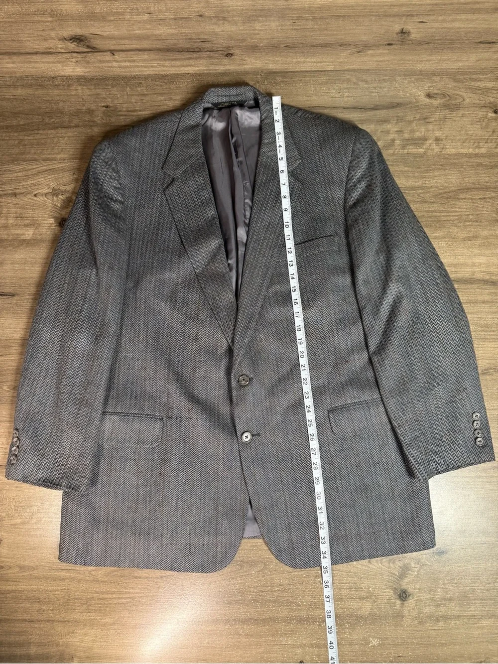 VTG Tom James EC Men’s USA Union Made Window Paine Herringbone Wool Blazer SC